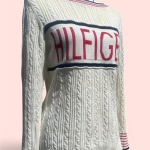 Tommy Hilfiger White Cable Knit Sweater